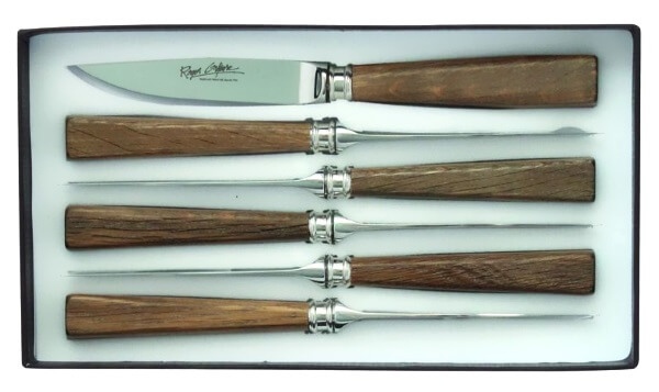 Coffret couteaux a steak Roger Orfevre chêne