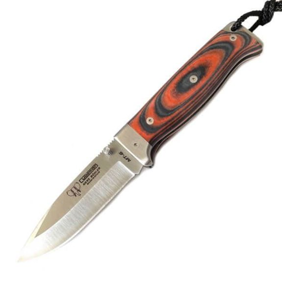 Cudeman MT-6 folding survival knife with leather sheath