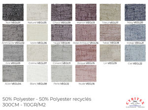 Tissu Voilage Résille Grande Largeur en Polyester Recyclé (300 cm)