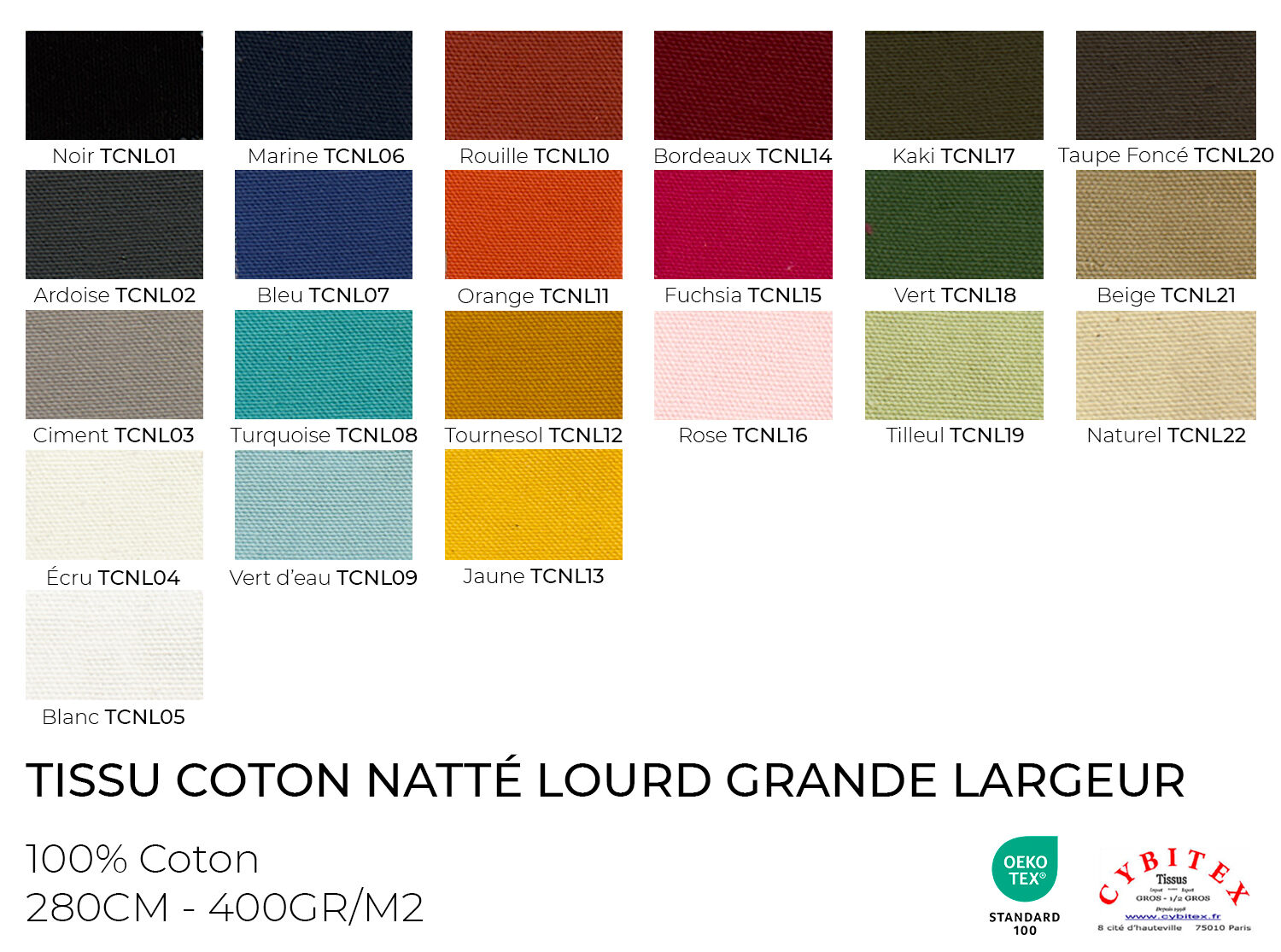Satinette écru 280 Cm De Large - Coton/polyester - 1 Mètre De Long - Neuf