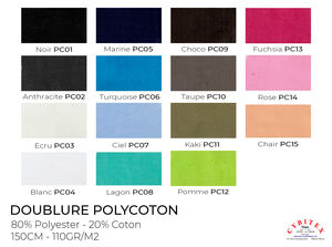 Tissu Doublure Polycoton