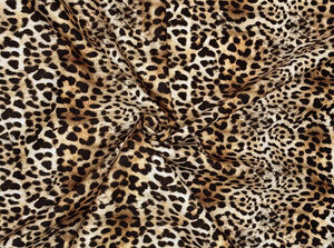 Tissu Faux Cuir Suédine Imprimé Guépard