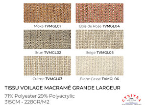 Tissu Voilage Macramé Grande Largeur (315 cm)