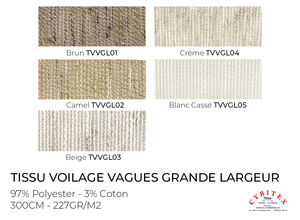 Tissu Voilage Vagues Grande Largeur (300 cm)