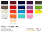 Tissu Mousseline en Gros (20 Coloris)