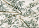 Tissu Lin imprimé Toile de Jouy Grande Largeur (300 cm)