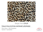 Toile Poly Coton Imprimé Léopard (160 cm)