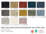 Tissu Velours Côtelé Retardant Feu Côtes 1cm