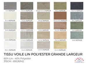 Tissu Voile Lin Polyester Grande Largeur (315 cm)