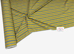 Tissu Gabardine 100% Coton Déstockage Rayures Jaune/Vert/Bleu
