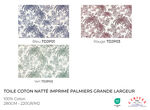 Toile Coton Natté Imprimé Palmiers Grande Largeur (280 cm)