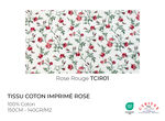 Tissu Coton Imprimé Rose
