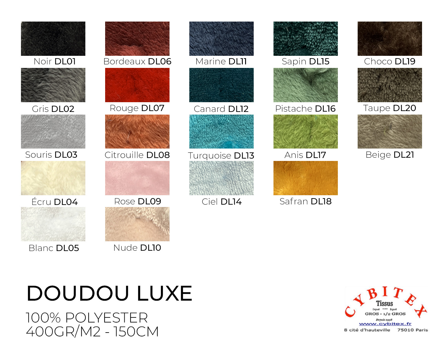 Tissu Doudou Luxe - CYBITEX grossiste