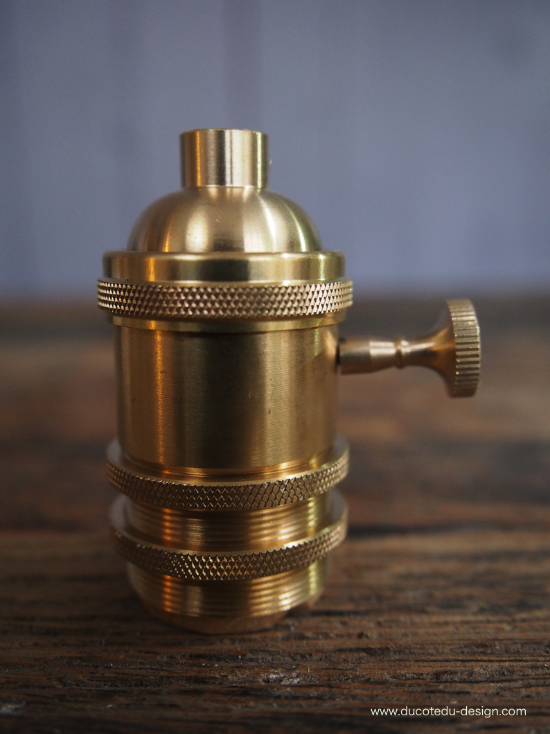 Douille E27 En Laiton Vintage - Pour Ampoules Edison, Avec Anneau De Serrage Pour Abat-jour, Ambiance Rétro