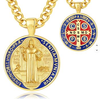 Médaille de Saint Benoît de Nursie (Haute qualité plaqué or 18 K) Nouveauté !