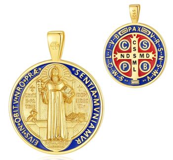 Médaille de Saint Benoît de Nursie (Haute qualité plaqué or 18 K) Nouveauté !