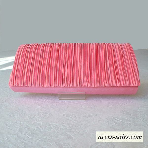 Etole rose vif en mousseline de soie bordée de satin