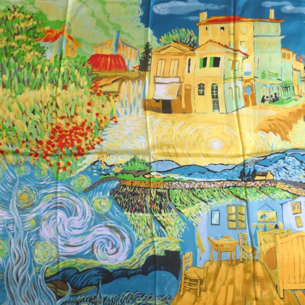 Foulard VINCENT VAN GOGH en Soie Silk Scarf Foulard VINCENT VAN GOGH en Soie Silk Scarf