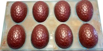 GROS oeuf de Pâques CREUX (Arbre) en chocolat NOIR 56% BIO vegan sans allergènes Exquidia : 110 grammes