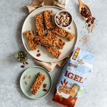 KNUSPER CHOCO IGEL (Hérissons) BIO vegan sans gluten, sans lait, sans oeufs, sans arachide Bauckhof : 225g