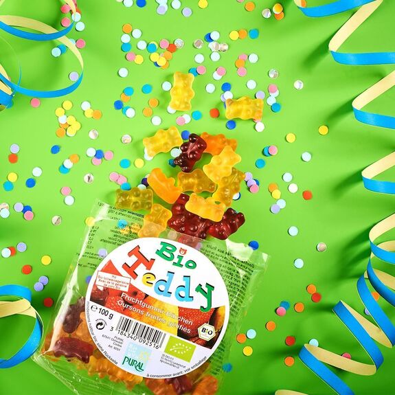 Bonbons TEDDY OURSONS aux fruits BIO sans allergènes Pural : 100 grammes