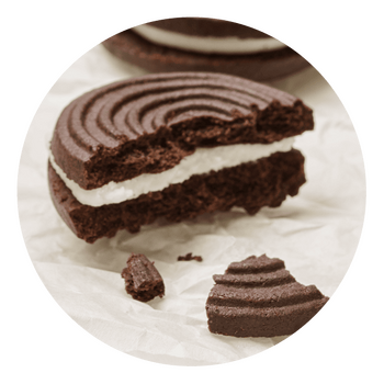 Biscuits au cacao fourrés d'une crème vanille vegan sans allergènes Hammermülhe : 125 grammes