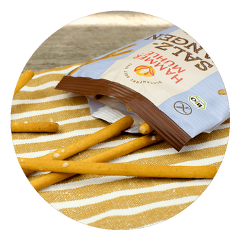 Bâtonnets de BRETZEL au sel de mer BIO vegan sans allergènes Hammermülhe : 45 grammes