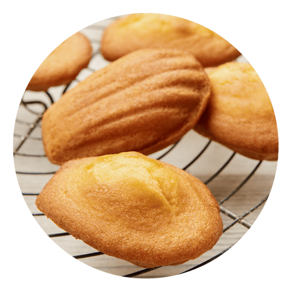 Madeleines NATURE sans gluten, sans lait, sans soja, sans arachide Hammermülhe : (6x30g) = 180 grammes