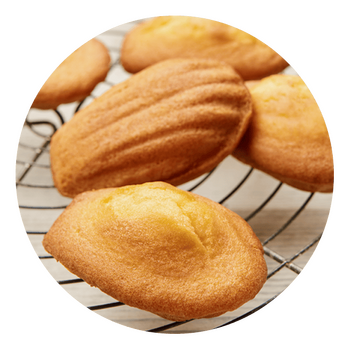 Madeleines NATURE sans gluten, sans lait, sans soja, sans arachide Hammermülhe : (6x30g) = 180 grammes