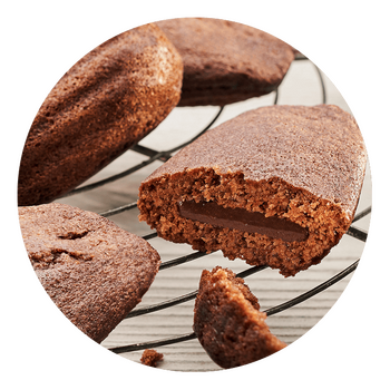 Madeleines au CHOCOLAT sans gluten, sans lait, sans soja, sans arachide Hammermülhe : (6x30g) = 180 grammes