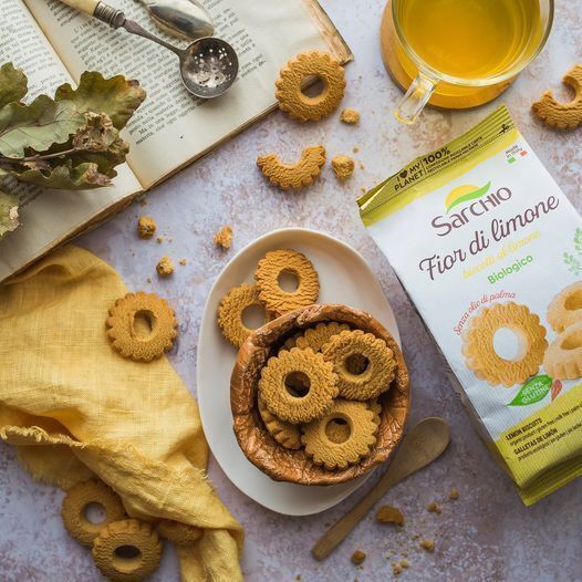 Biscuits au CITRON en forme de fleur BIO sans gluten sans lait sans arachide Sarchio : 200 grammes