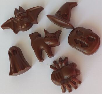 Coffret HALLOWEEN (16 figurines) en chocolat ALTERNATIVE au lait (sans lait) BIO vegan sans allergènes Exquidia : 135g