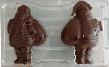 PETIT PÈRE NOËL CREUX et sa hotte en chocolat NOIR ONCTUEUX 60% BIO vegan sans allergènes Exquidia :  38g