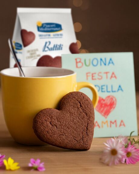 BISCUITS BATTITI en forme de coeur vegan sans gluten sans lait sans oeufs sans coque sans arachide PIACERI MEDITERRANEI : 200g