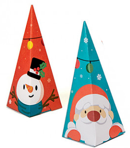 Cône 16 mini-bonhommes de neige en chocolat 47% bio vegan sans allergènes Exquidia : 48g