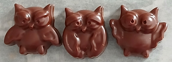 Cône 3 CHOUETTES en chocolat ALTERNATIVE au lait (sans lait) BIO vegan sans allergènes Exquidia : 25g