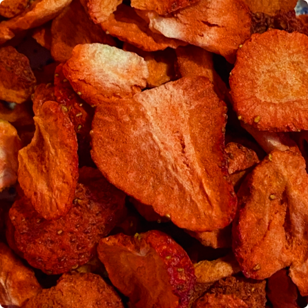 FRAISES crunchy entières lyophilisées BIO vegan sans allergènes Organica : 12 grammes