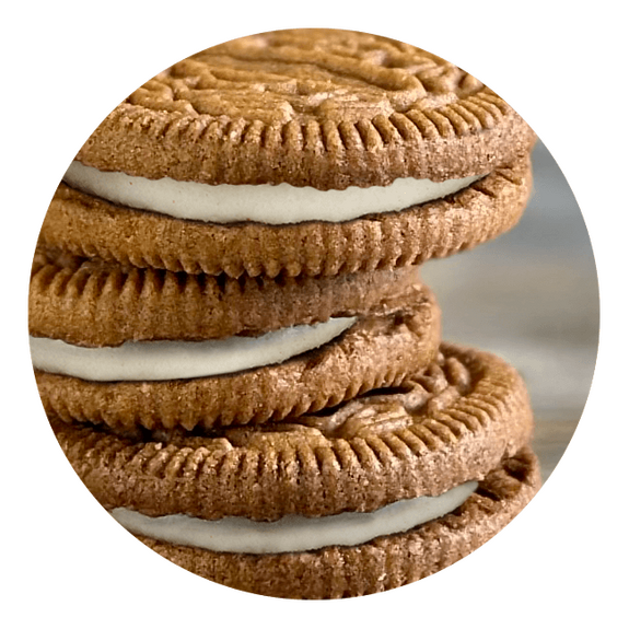 Biscuits au CARAMEL fourrés d'une crème vanille vegan sans allergènes Hammermülhe : 120 grammes