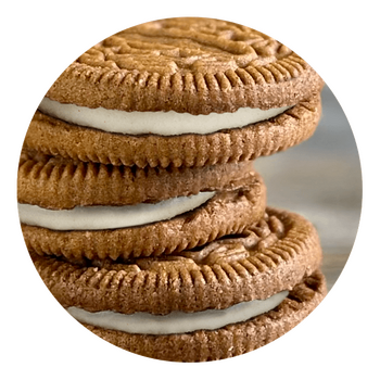 Biscuits au CARAMEL fourrés d'une crème vanille vegan sans allergènes Hammermülhe : 120 grammes