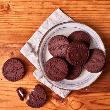 Biscuits DUO au cacao fourrés à la crème VANILLE BIO vegan sans allergènes Schnitzer : 130 grammes