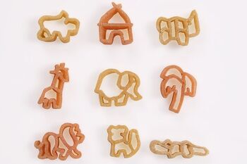 Pâtes de la SAVANE (lions, girafes, éléphants) BIO vegan sans gluten, sans lait, sans oeufs, sans coque, sans arachide Pasta Natura : 250g