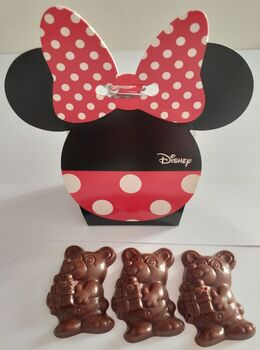 3 petites SOURIS "Oreilles de Minnie" en chocolat ALTERNATIVE au lait (sans lait) BIO vegan sans allergènes Exquidia : 24g