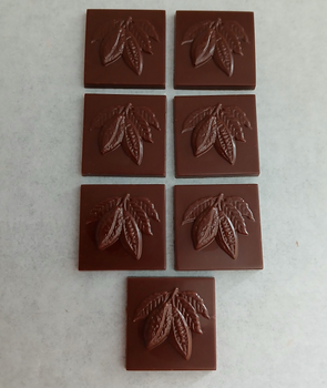 7 napolitains avec cabosses en chocolat NOIR (55%) (origine Pérou) BIO vegan sans allergènes Allergoora : 35g