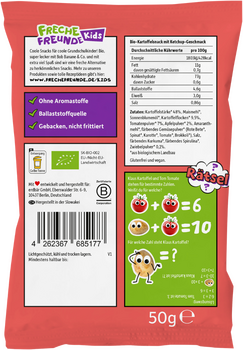 Chips colorées au Ketchup BIO vegan sans allergènes Freche Freunde : 50 grammes