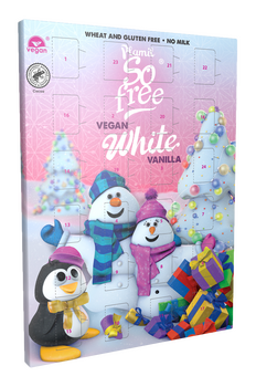 Calendrier de l'Avent au chocolat BLANC vegan sans allergènes Plamil So Free : 100 grammes