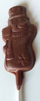 1 sucette BONHOMME DE NEIGE en chocolat ALTERNATIVE au lait (sans lait) BIO vegan sans allergènes Exquidia :  15g