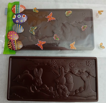 Tablette LAPINS en chocolat NOIR 69% SUAVE BIO vegan sans allergènes Exquidia : 80 grammes