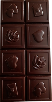 Tablette COEURS en chocolat NOIR ONCTUEUX 60% BIO vegan sans allergènes Exquidia : 80 grammes