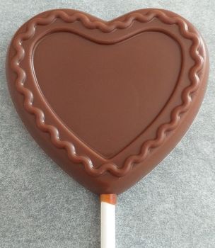 1 SUCETTE COEUR GIRLY en chocolat ALTERNATIVE au lait (sans lait) BIO vegan sans allergènes Exquidia : 20g