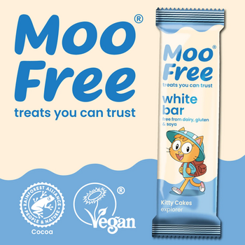 MINI TABLETTE au beurre de cacao BLANC vegan sans allergènes Moo Free : 20 grammes